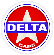 Delta Cabs logo — trusted local taxi service in Bideford